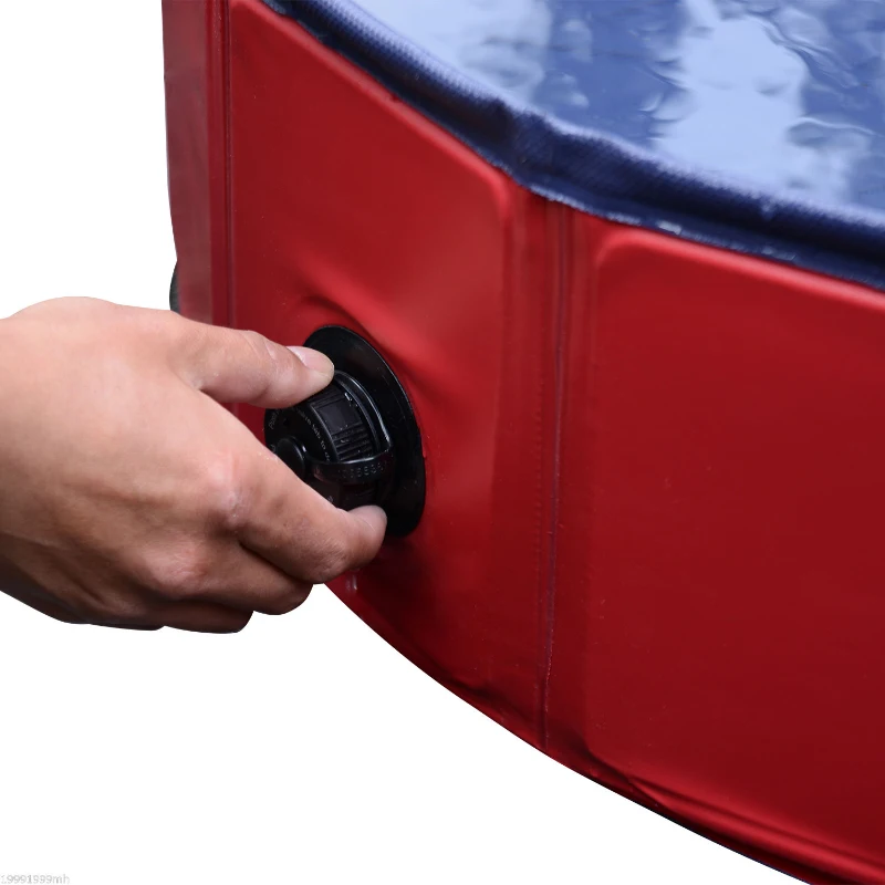 PawHut Pet Pool Bathing Tub φ31.5”  Folding Dog Swimming Pool Puppy Pet Supplies Red