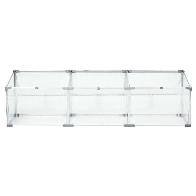 Outsunny 71" Aluminum Vented Cold Frame Greenhouse Box Raised Planter Bed Garden Easy Access Protector