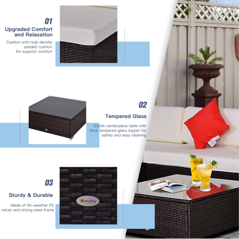 [Pick Up] Outsunny 9pcs Delux Outdoor Indoor Wicker Rattan Sofa Set Garden Furniture Lounger Chair Bed Pillow Table