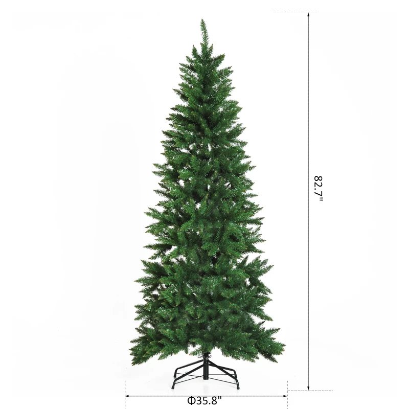 [Pick Up] HOMCOM 6.9ft Artificial Christmas Tree Xmas Tree Holiday Decor w/ Metal Stand 865 Branch Tips Green