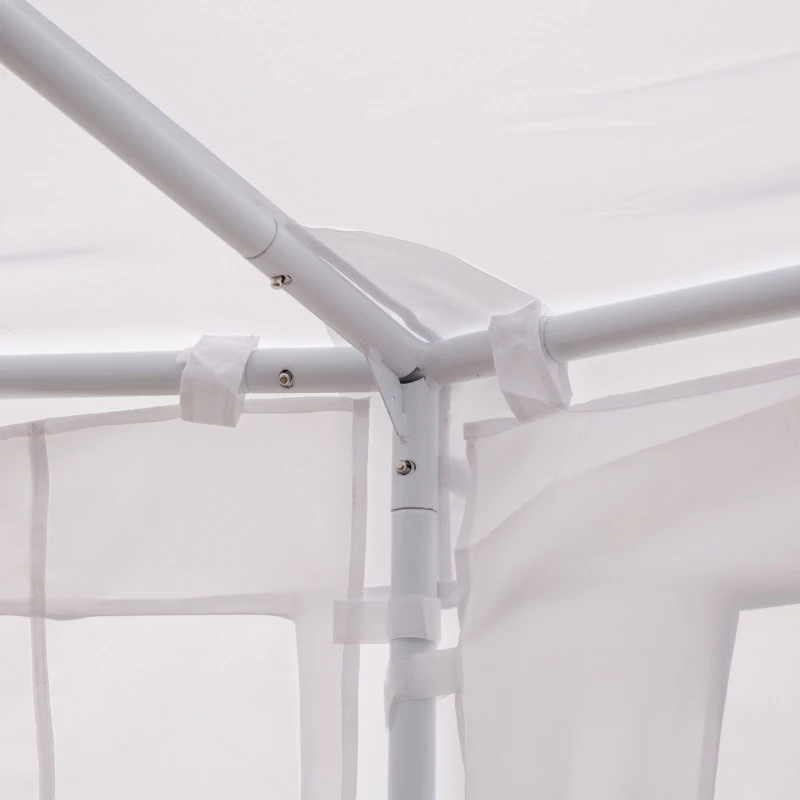 Outsunny Event Tent 22.3ft Octagonal Wedding Party Outdoor Shelter with 8 Removable Walls White