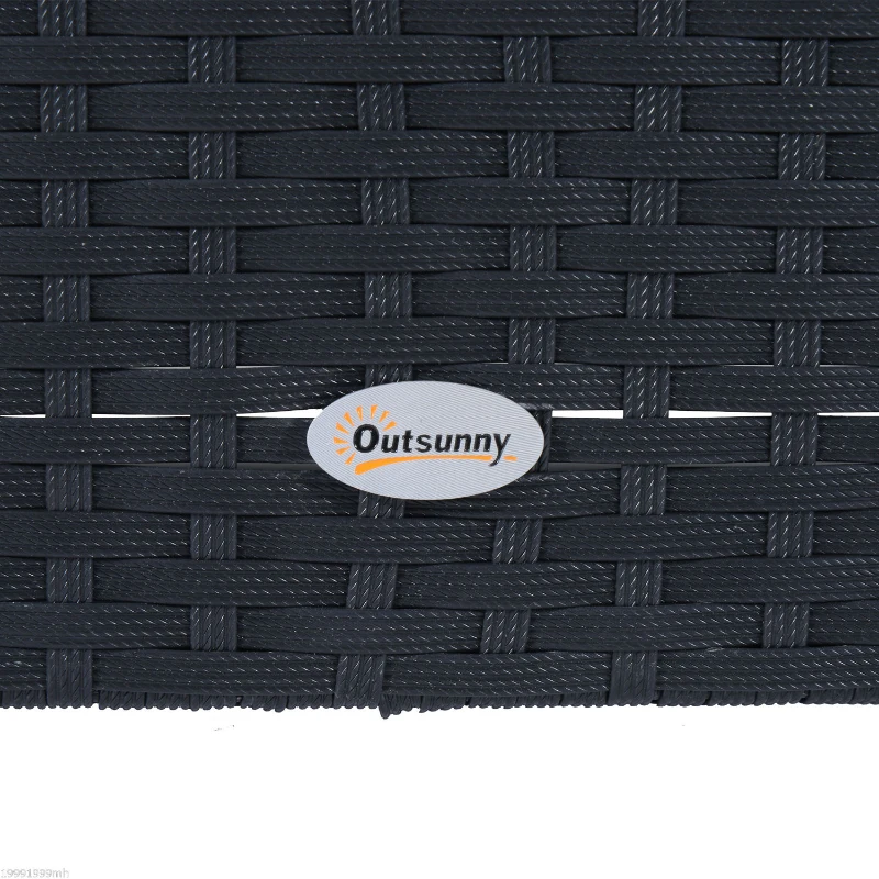 Outsunny Patio Sectional 4pcs Outdoor Rattan Wicker Sofa Set Outdoor Furniture with Cushions 