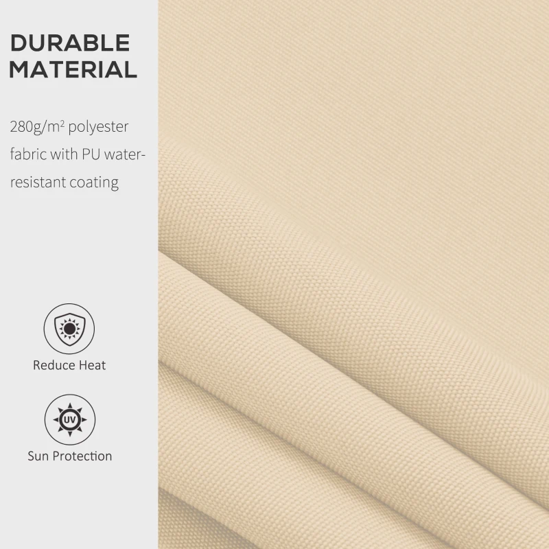 Outsunny Retractable Patio Awning 13’x8’ Manual Aluminum Frame Waterproof Sun Shade Patio Outdoor Deck Canopy Shelter - Khaki