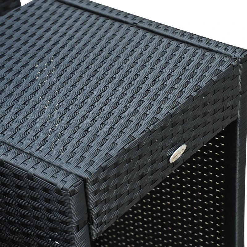 [Pick UP] Outsunny 7 Pcs Bar Rattan Set 1 Table w/ 6 Stools and Cushion Wicker Furniture Dining Set Garden