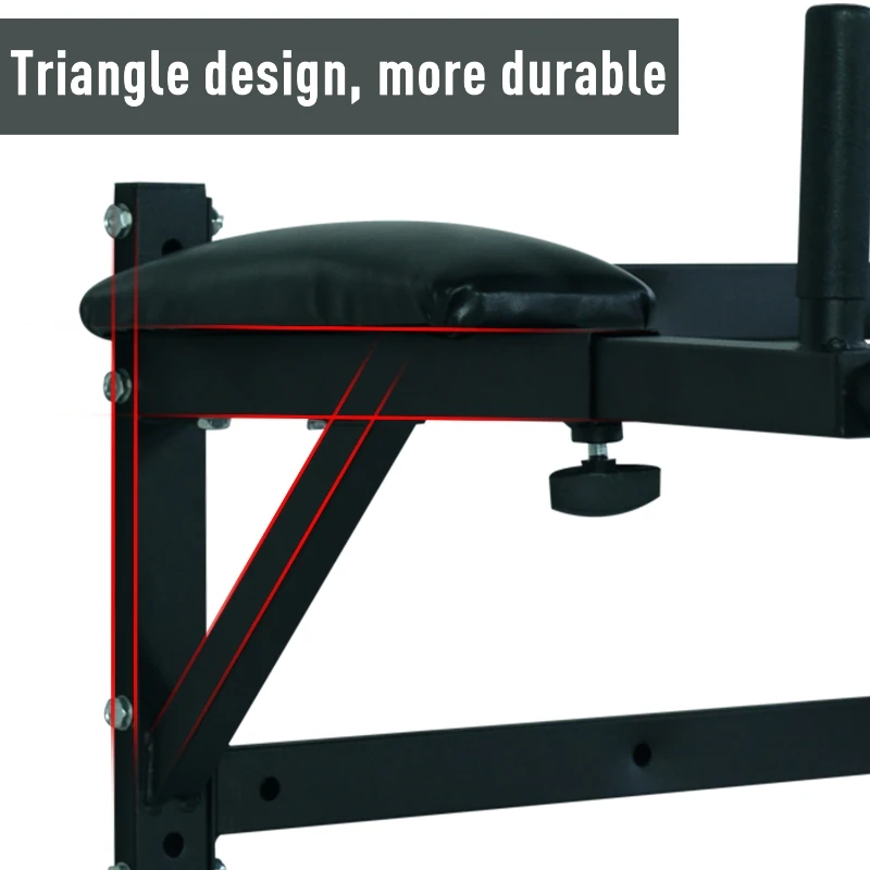 Soozier Wall Mounted Dip Station Dipping Knee Raise Station Triceps Leg Dip Raise Bars Rack, Black