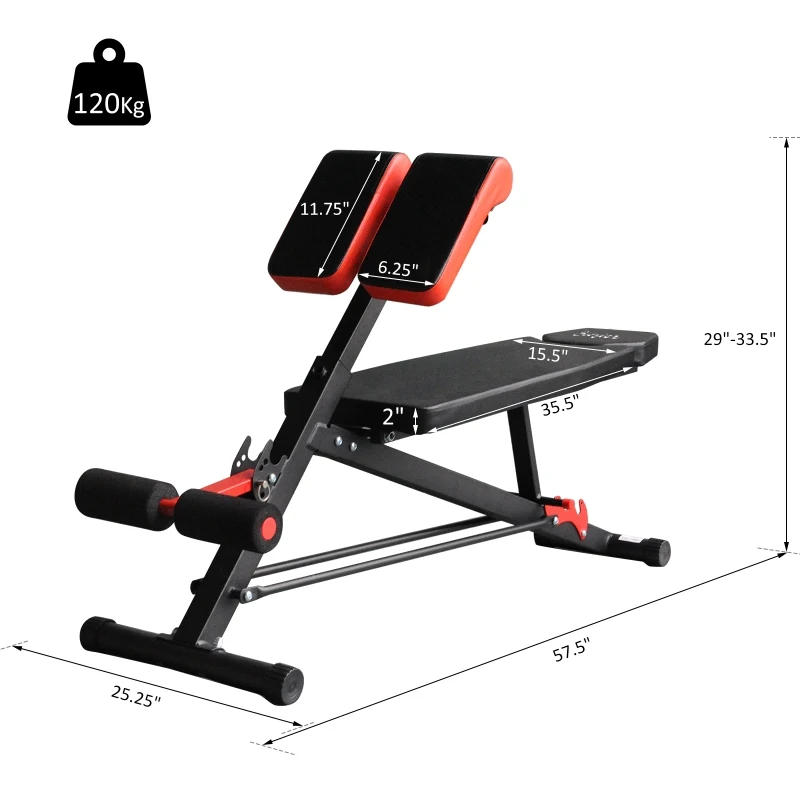 Soozier Multi-Functional Adjustable Hyper Extension Dumbbell Bench