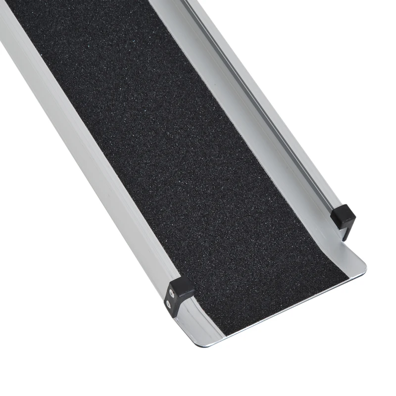 HOMCOM Portable Ramps Set of 2 3'-5' Wheelchair Ramp Telescoping Retractable Aluminum Mobility Easy Access Carrier Ramp Scooter Loading Skidproofﾠ