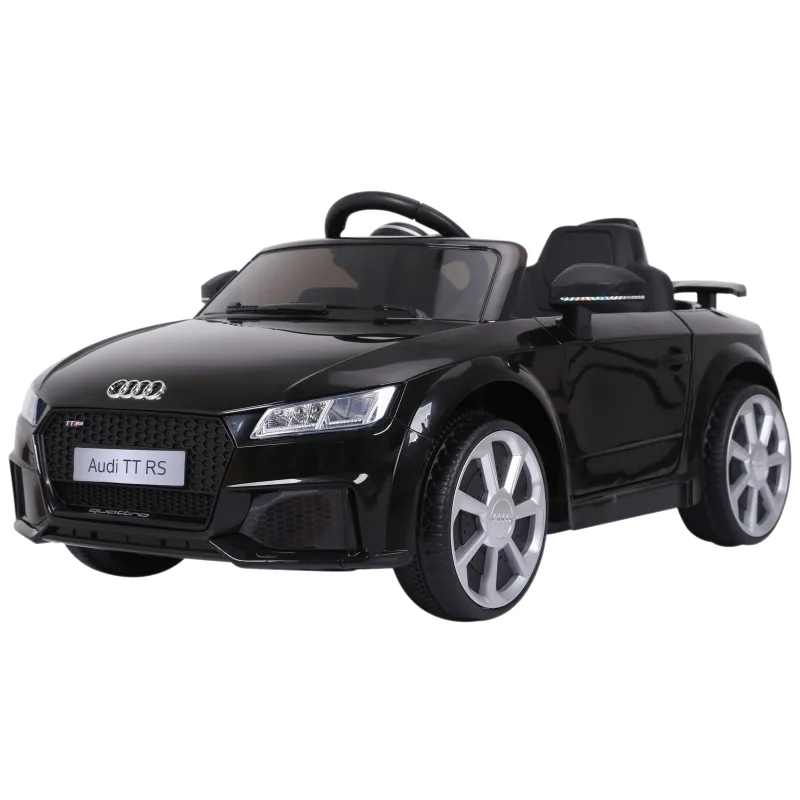 Aosom 6V Licensed Audi Toy Car Electric Cars Suspension Wheel 1 Seater 2 Openable Door Adjustable Speed For 3 - 8 Years Old Kids Black