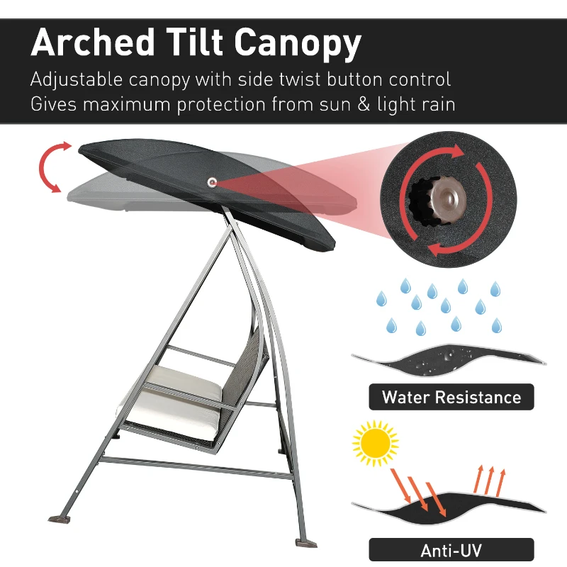 [Pick UP] Outsunny Outdoor Swing Chair w/ Canopy Outdoor Sling Hammock