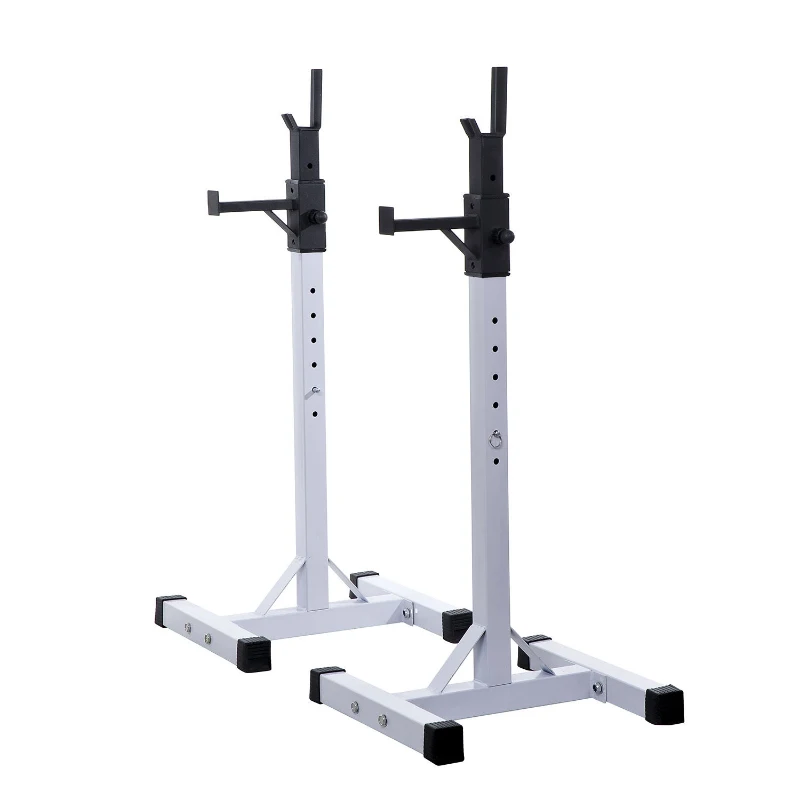 [Pick Up Only]Soozier Squat Stand Adjustable Stable Squat Stand Portable 2 Bars Holder (Black/White)