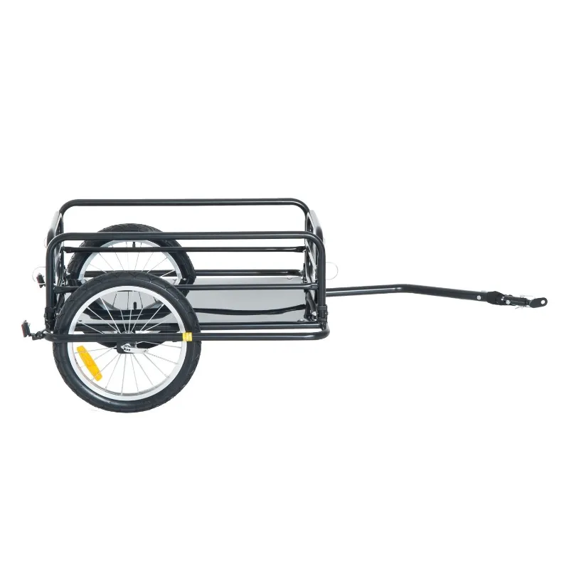 Aosom Folding Bicycle Cargo Trailer Wagon Utility Bike Cart Carrier Garden Patio Tool New