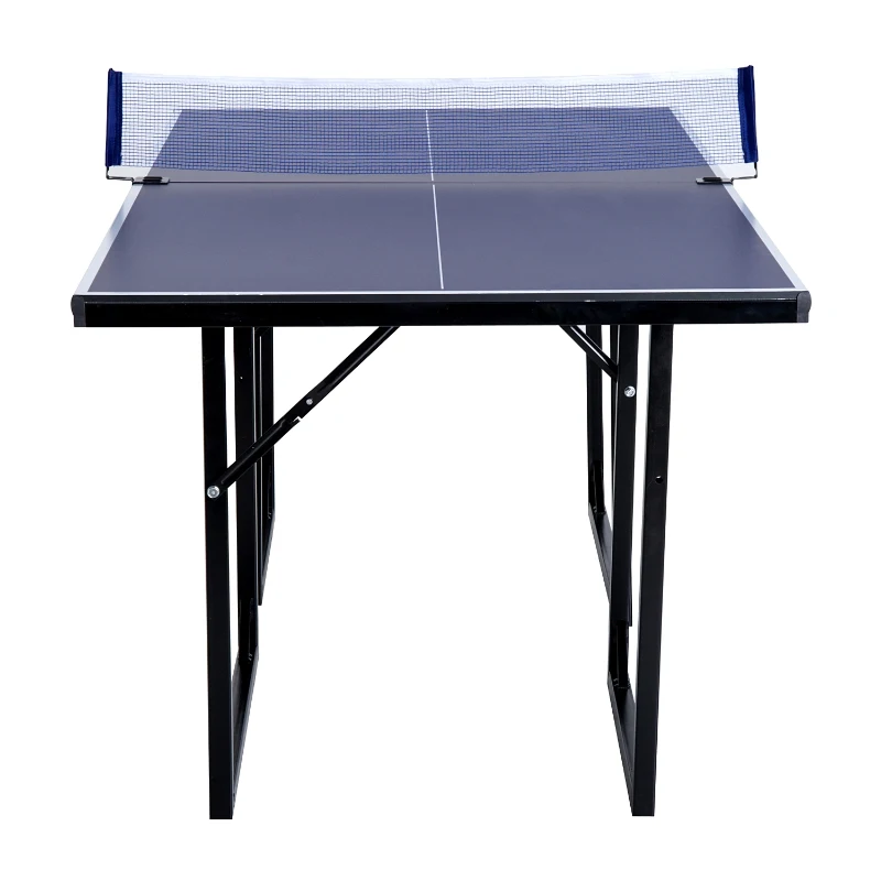 Soozier Outdoor Ping Pong Table 6x3ft Compact Midsize Ping Pong Table Tennis Table Free Standing Folding Blue