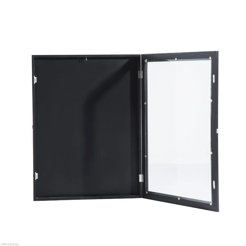 HOMCOM Jersey Shadow Box Shirt Shadow Box Cabinet Football Baseball Basketball, Black