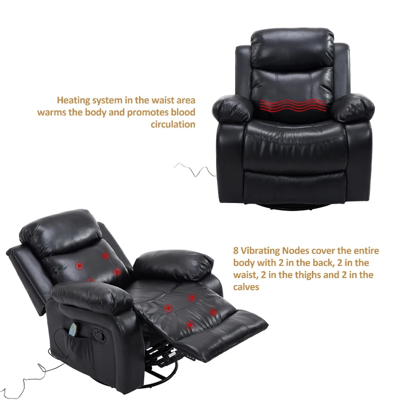 [Pick Up] HOMCOM Deluxe Electronic Heated Massage Sofa Recliner Chair Leather Lounge, Black