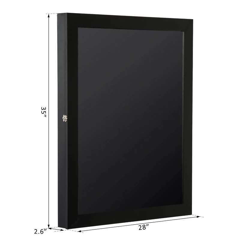 HOMCOM Display Case Jersey Frame Football Baseball Basketball Shirt Shadow Box Cabinet Black(28”x35”)