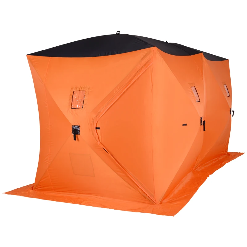Outsunny Fishing Tent Portable 8-Person Ice Fishing Tent Shelter with Ventilation Windows and Carry Bag