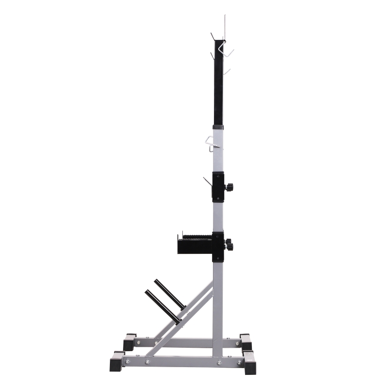 Soozier Barbell Rack Stand Power Rack Squat Barbell Cage Bench Stand, Heavy Duty Adjustable for Home Fitness
