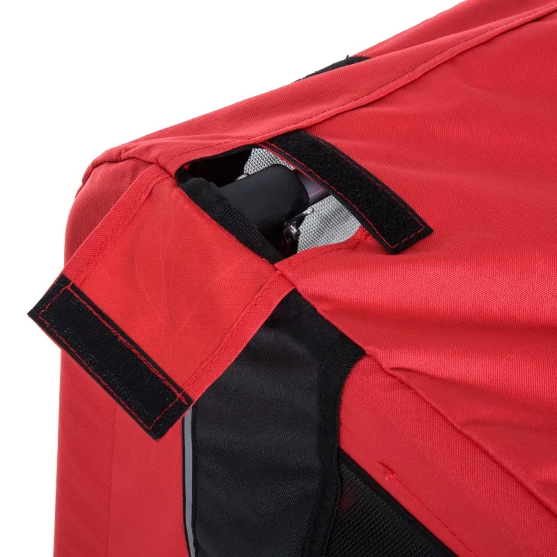 PawHut Pet Bike Trailer Bike Cart Bicycle Dog Cat Travel Carrier Foldable Red