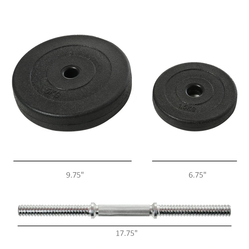 Soozier 110lbs Adjustable Dumbbell Set Weight Fitness Training Exercise - Black (pair)