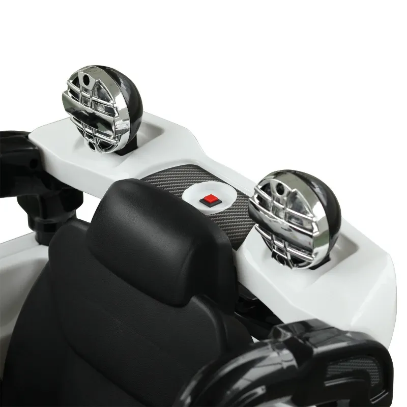 Aosom 12V Power Wheels Jeep Electric Cars Ride On Toy Truck With Remote Control For 3-6 Years Old Kids 2 Speeds Lights Mp3 Lcd Indicator White