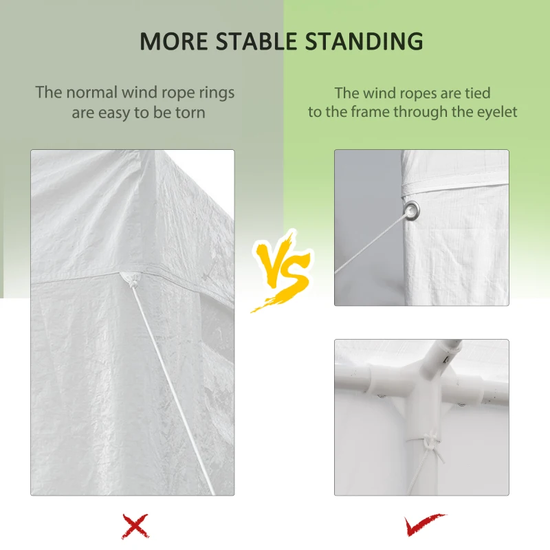 Outsunny Wedding Tent Portable Folding Garden Party Gazebo with 8 Walls Waterproof with PVC Coating UV Resistant  High Performance Polyester White