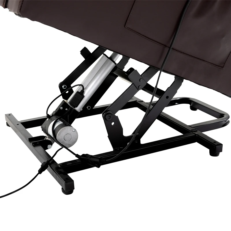HOMCOM Lift Chair Recliner 8- Point Massage Sofa Electric Power Lift Recliner Over Padded PU Leather W/ Remote Controllers