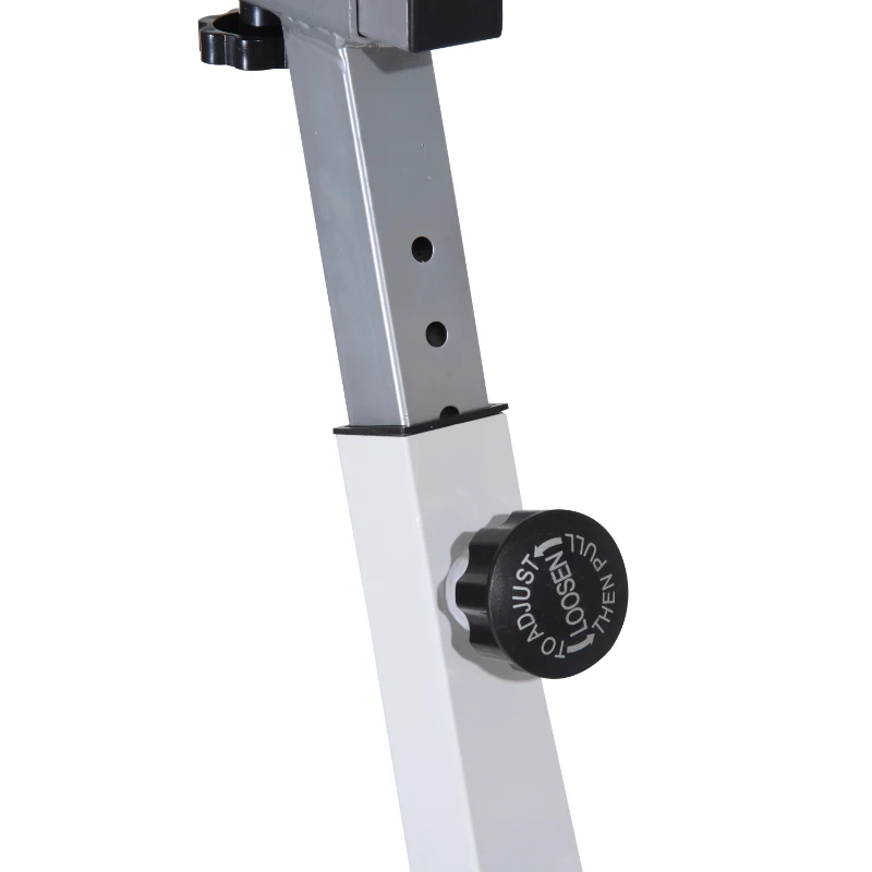 Soozier Home Spin Bike Pro Upright Indoor Cardio Bike with LCD Monitor – White and Red