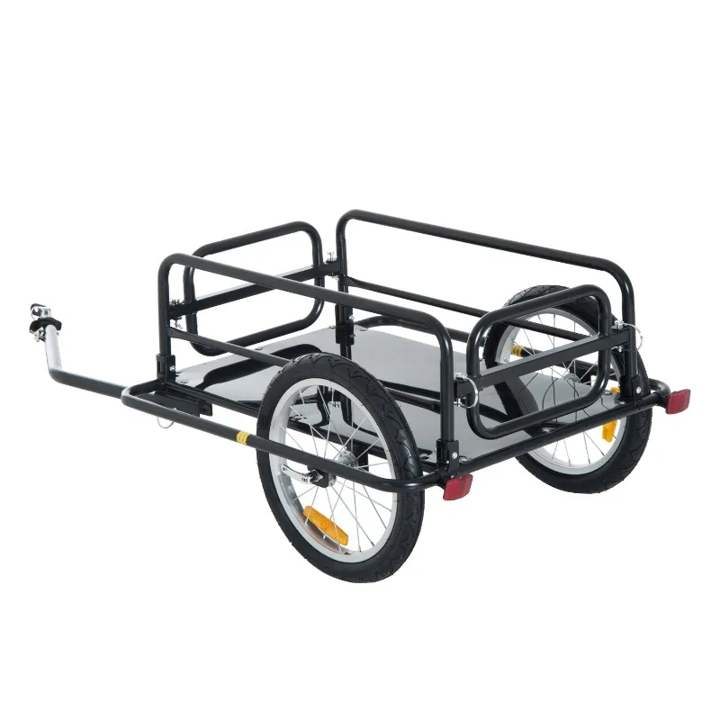 Aosom Cycle Utility Trailer Folding Bicycle Cargo Trailer Utility Bike Cart Carrier Garden Patio Tool New