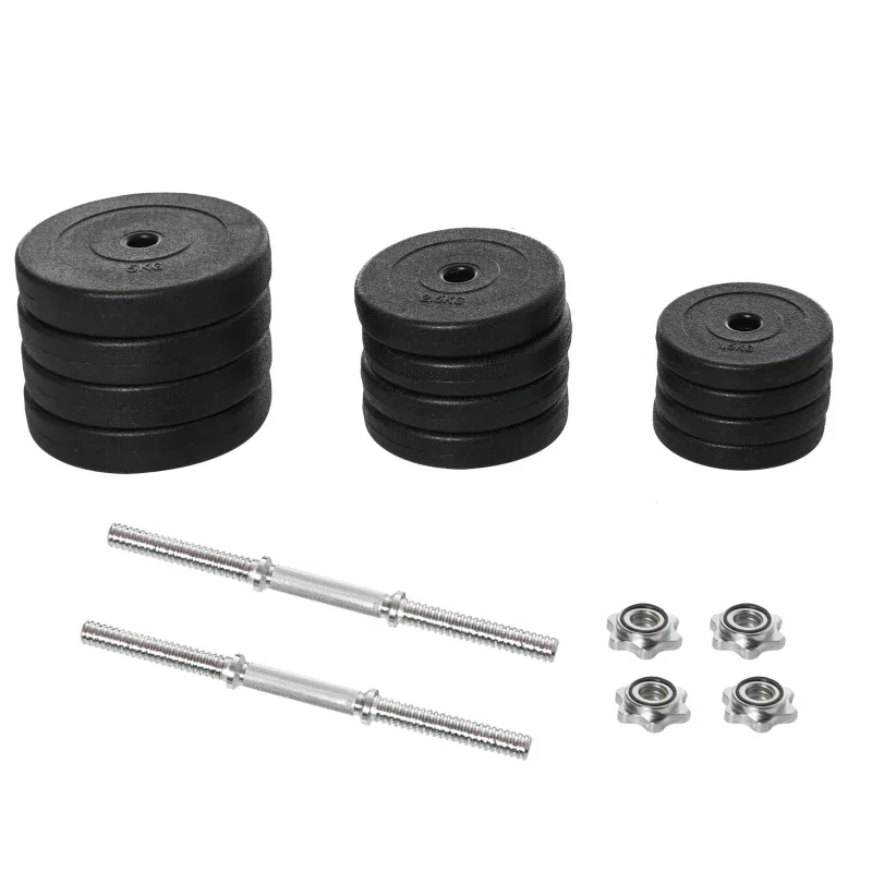 Soozier 88lbs Adjustable Dumbbell Set Weight Fitness Training Exercise - Black (pair)