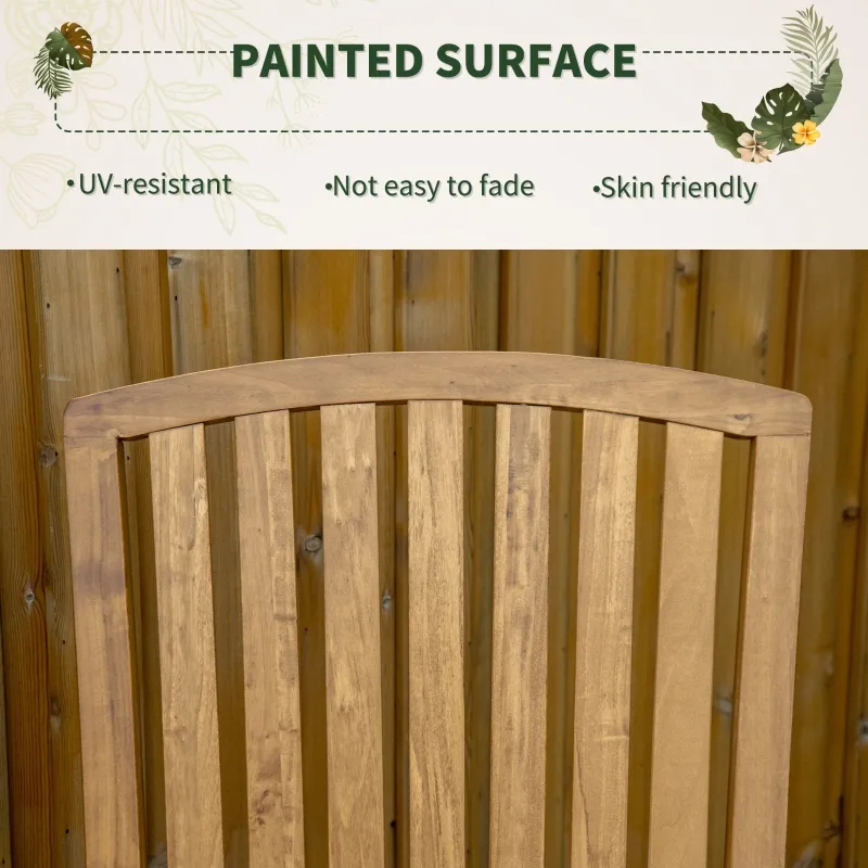 Outsunny Wooden Rocking Chair, Traditional Porch Rocker, Fade-Resistant Patio Rocker Chair for Outdoor Indoor Use, Natural