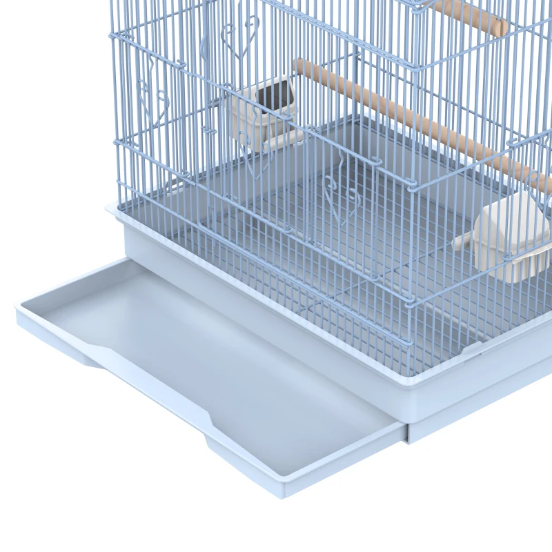 PawHut Vision Bird Cage 36" Macaw Cage 2 Doors 4 Feeder White
