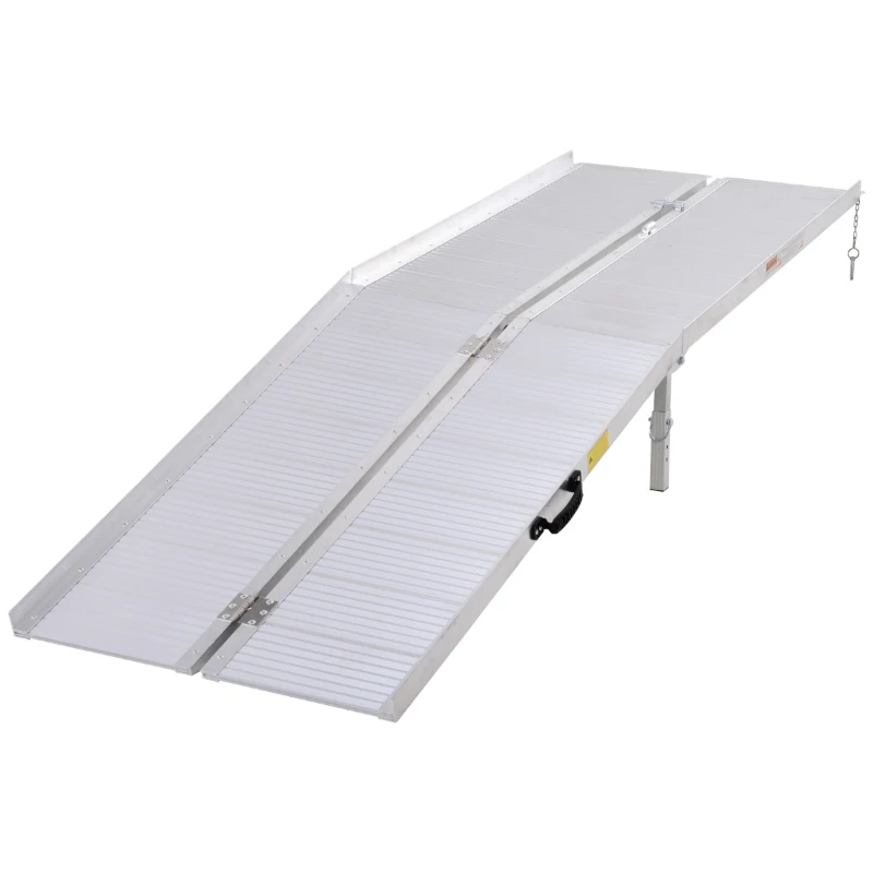 Homcom Portable Ramp 10.2ft Foldable Wheelchair Ramp Scooter Mobility Carrier Ramp, Aluminum Alloy