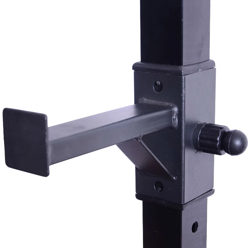 Soozier Barbell Stands Adjustable Stable Squat Stand Portable 2 Bars Holder (Black/Grey)