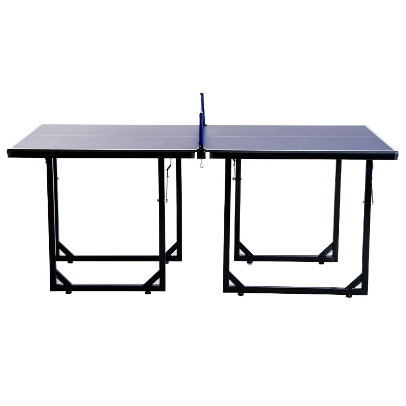 Soozier Outdoor Ping Pong Table 6x3ft Compact Midsize Ping Pong Table Tennis Table Free Standing Folding Blue
