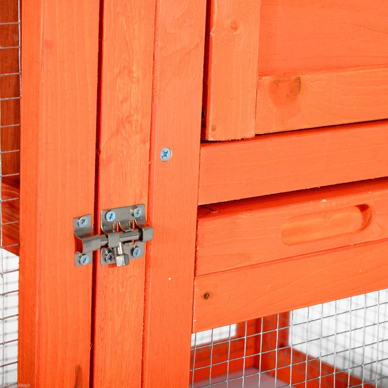 PawHut 48" x 24" x 36" Deluxe Waterproof Wooden Rabbit House with Ladder and Run