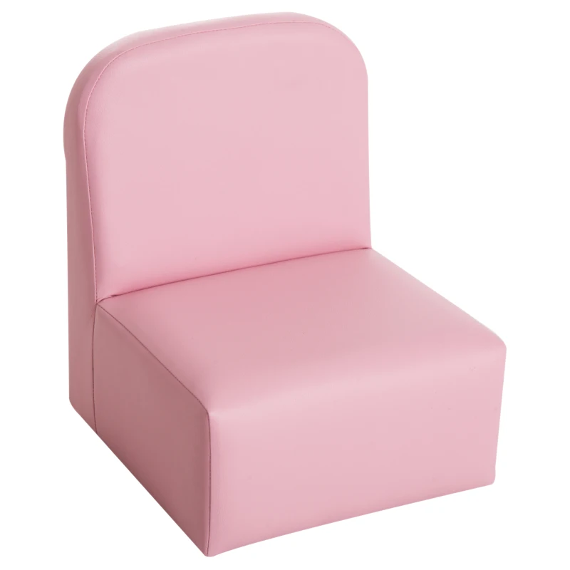 Qaba Kids Armchair 2-in-1 Multifunctional Children Armchair Kids Table & Sofa Set Pink