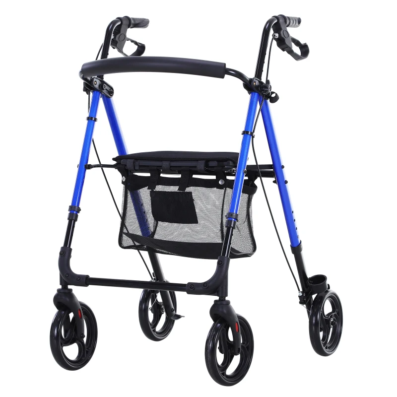 HOMCOM Nexus Rollator Foldable Medical Rollator Walker With Storage and Seat Wheelchair