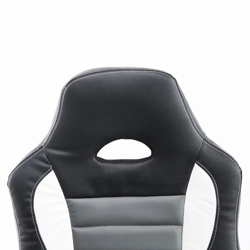 HOMCOM Racing Car Office Chair Swivel Excutive Computer Gaming Office Chair with Adjustable Armrest (Grey)