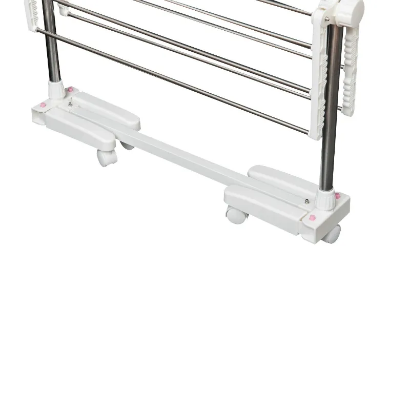 HOMCOM 4 Layers Folding Laundry Rack Stand Dryer Storage Towel Rack Rolling