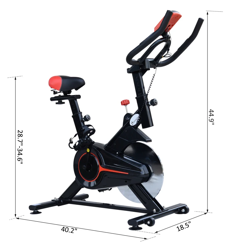 Soozier Indoor Upright Exercise Bike Bicycle Cardio Workout Cycling Trainer Fitness Stationary Spin Exercise Bike Equipment Home Gym