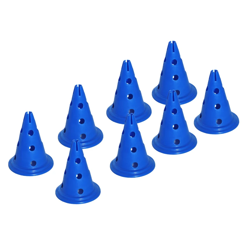 PawHut Dog Agility Hurdles Cones - Canine Agility Training Set - 8 Hurdles & 4 Poles Set with carrying bagBlue