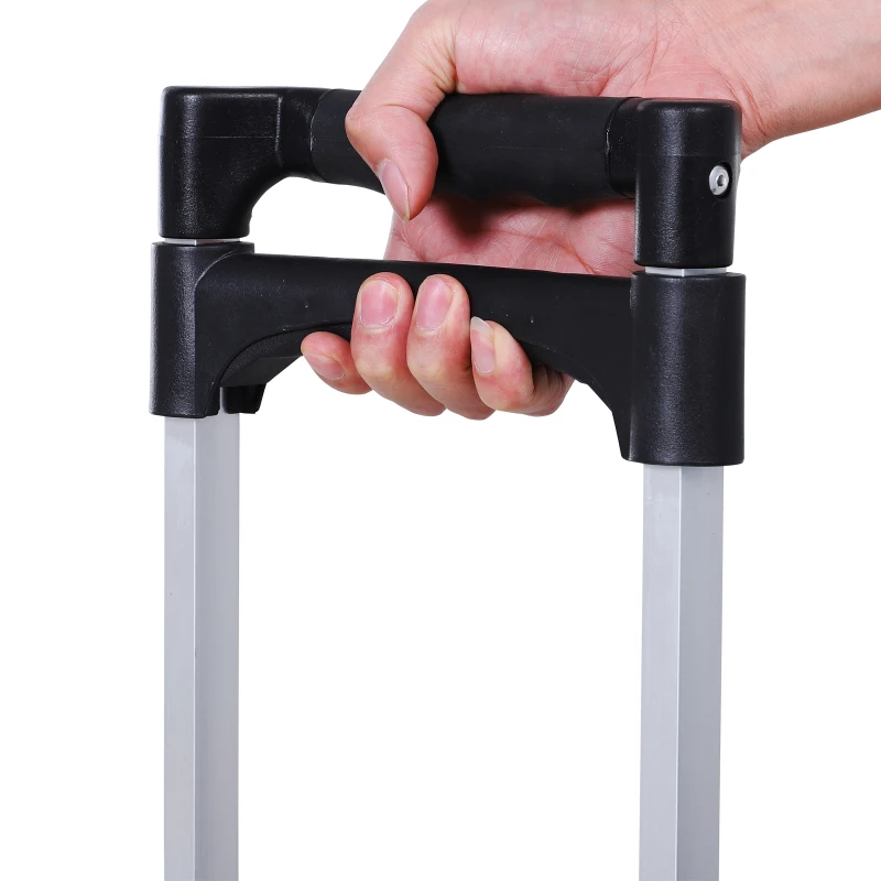 DURHAND 6-Wheels Up Stairs Trolley Hand Trucks Foldable Steel Load Cart W/ Fixed Rope