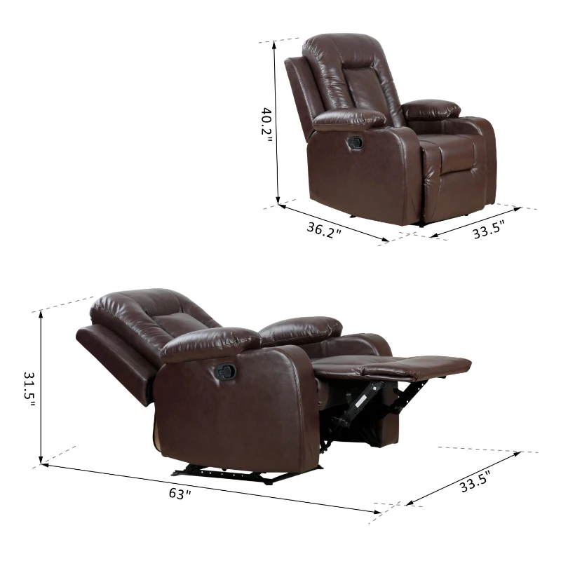 [Pick Up] HOMCOM Manual Recliner Chair Lounger Sofa Chair Brown