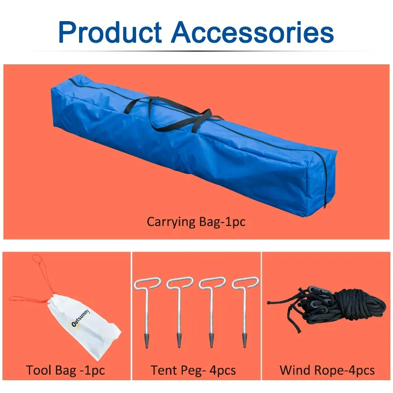 Outsunny Fishing Tent 2-4 Person Pop-up Ice Shelter Ice Fishing Tent Outdoor Portable