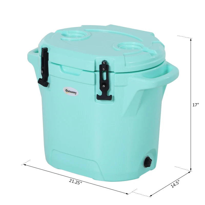 Outsunny Cute Cooler Box 25L Cooling Box Outdoor Portable Green