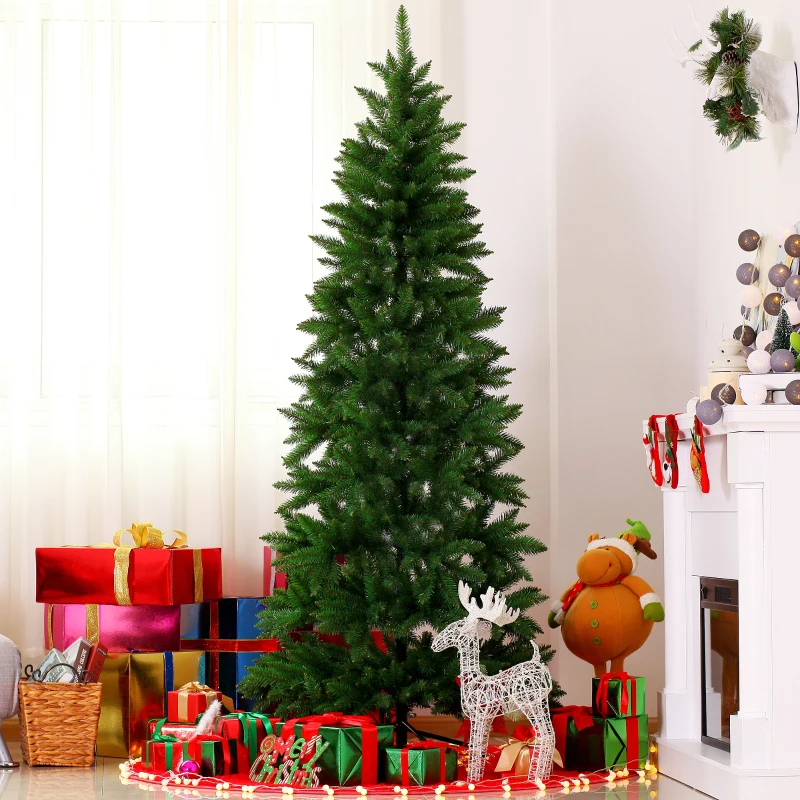 [Pick Up] HOMCOM 6.9ft Artificial Christmas Tree Xmas Tree Holiday Decor w/ Metal Stand 865 Branch Tips Green