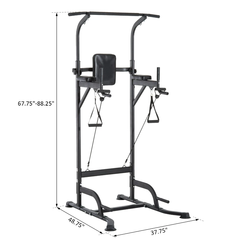 Soozier Multi-Function Power Tower Chin Up Bar Stand Dip Machine Full Body Workout Training Fitness Equipment