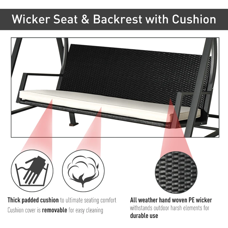 [Pick UP] Outsunny Outdoor Swing Chair w/ Canopy Outdoor Sling Hammock