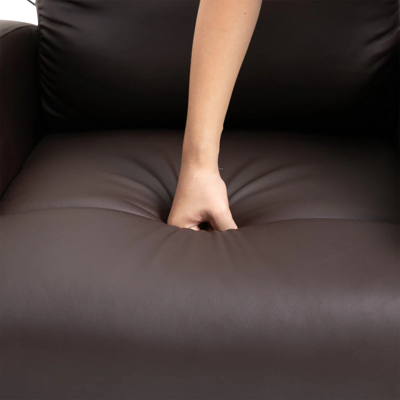 HOMCOM Lift Chair Recliner 8- Point Massage Sofa Electric Power Lift Recliner Over Padded PU Leather W/ Remote Controllers
