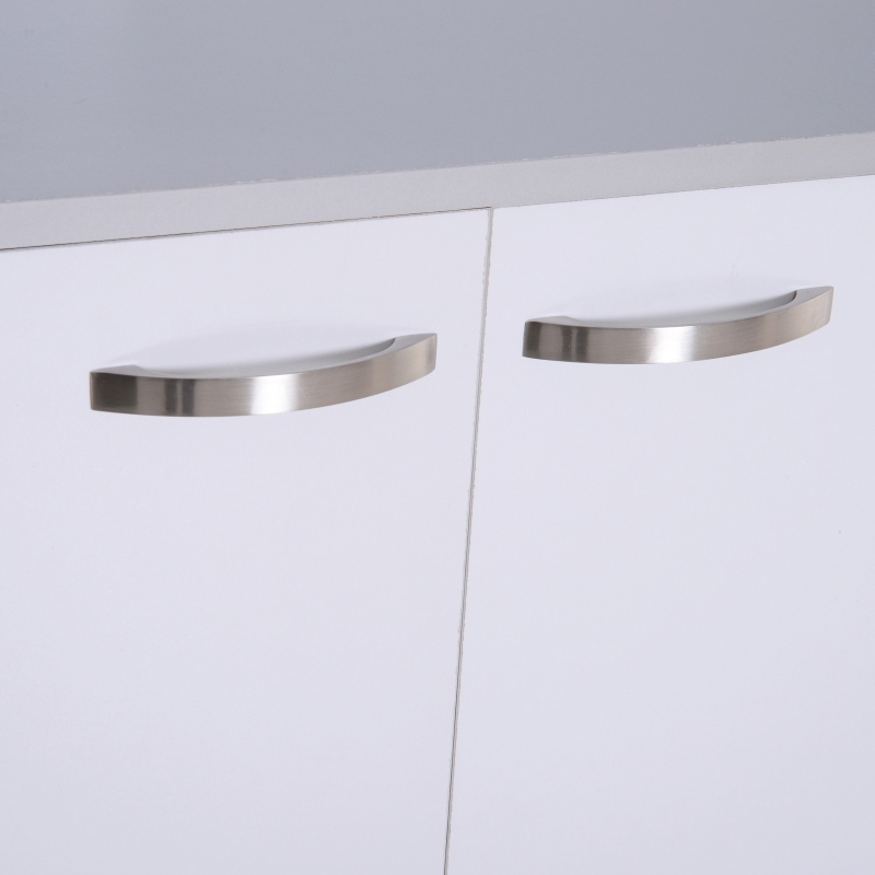 HOMCOM White Kitchen Cupboards 71” Buffet Server Microwave Storage Cabinet Hutch- White